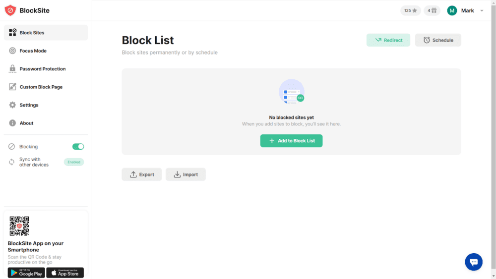 Open BlockSite Extension