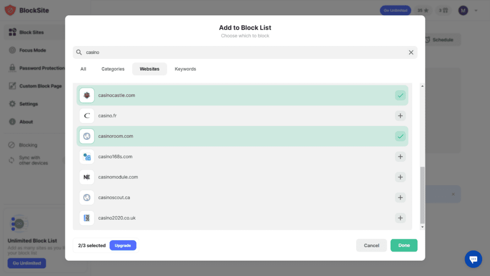 Easy Management of Block Lists