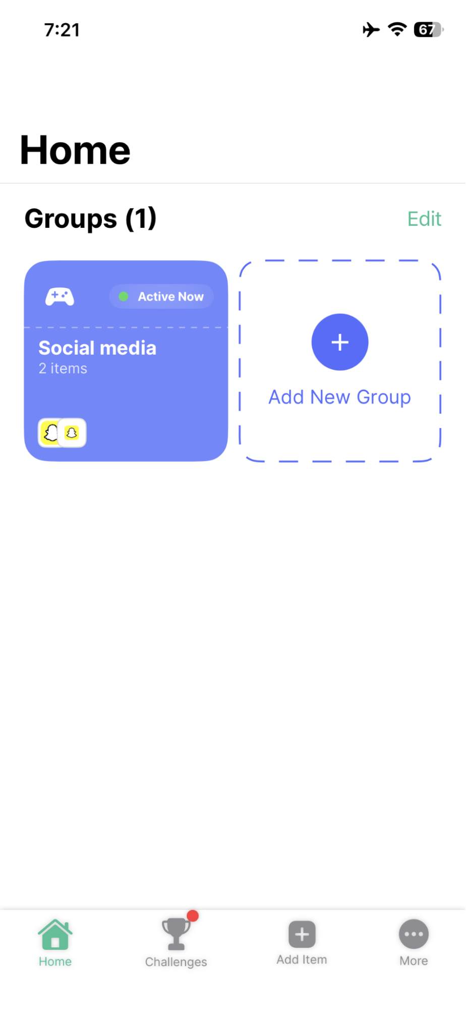 A block group containing Snapchat