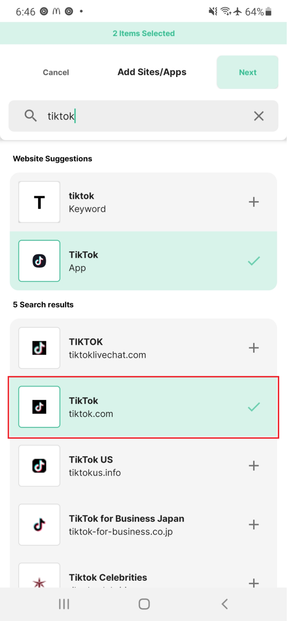 Add tiktok.com to your blocked websites list