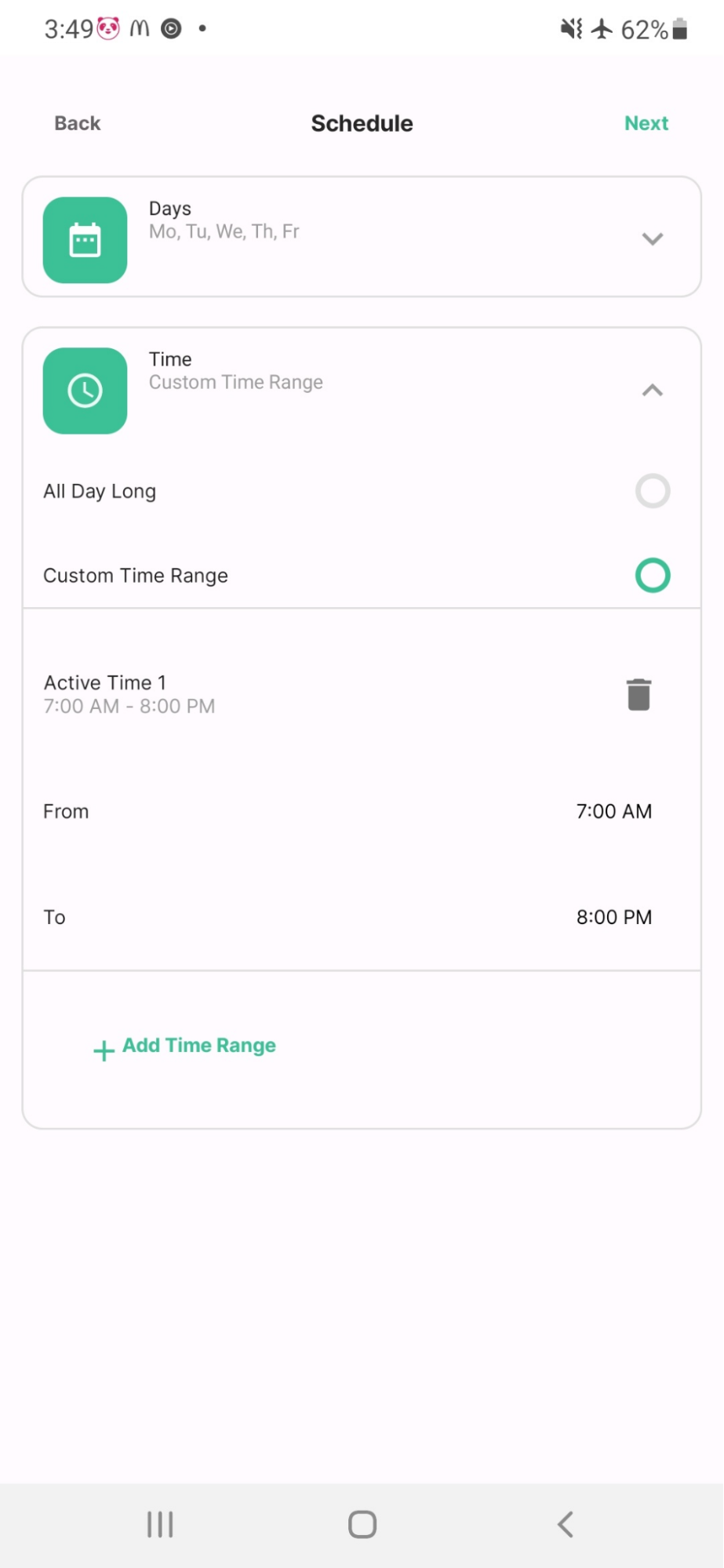 Adding a schedule