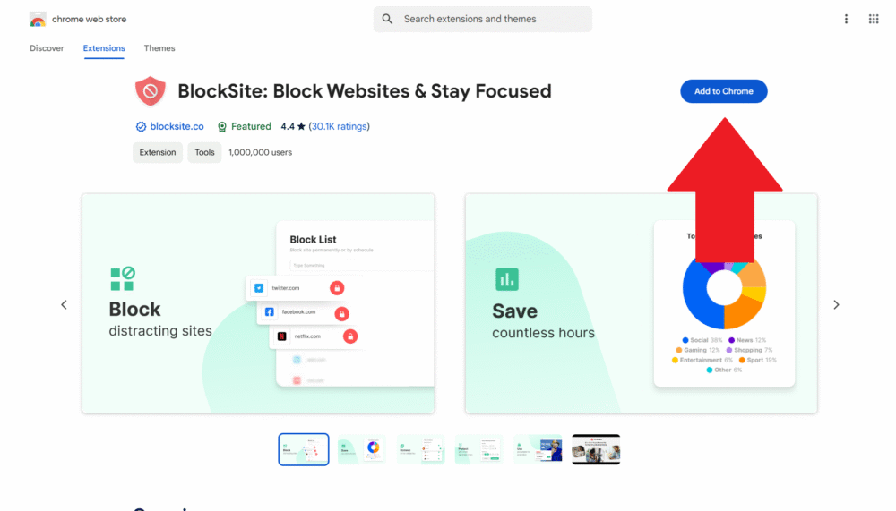BlockSite browser extension