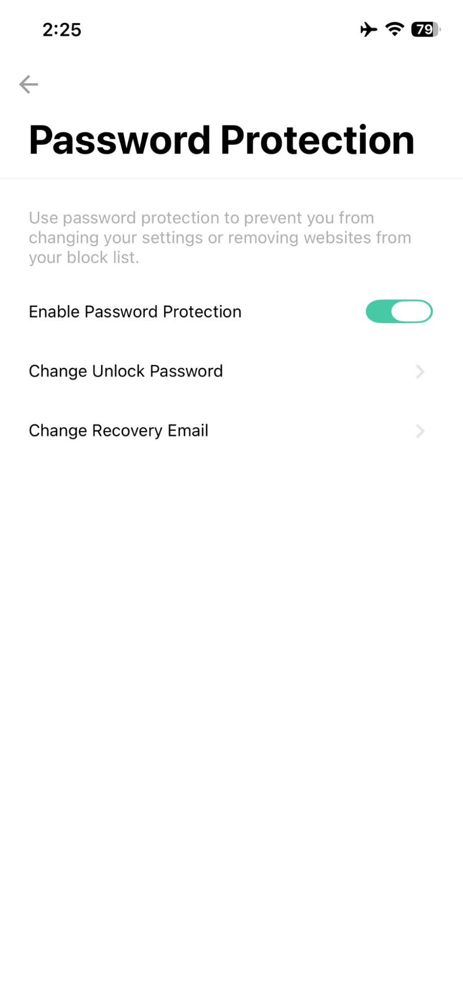 Enable Password Protection - iOS