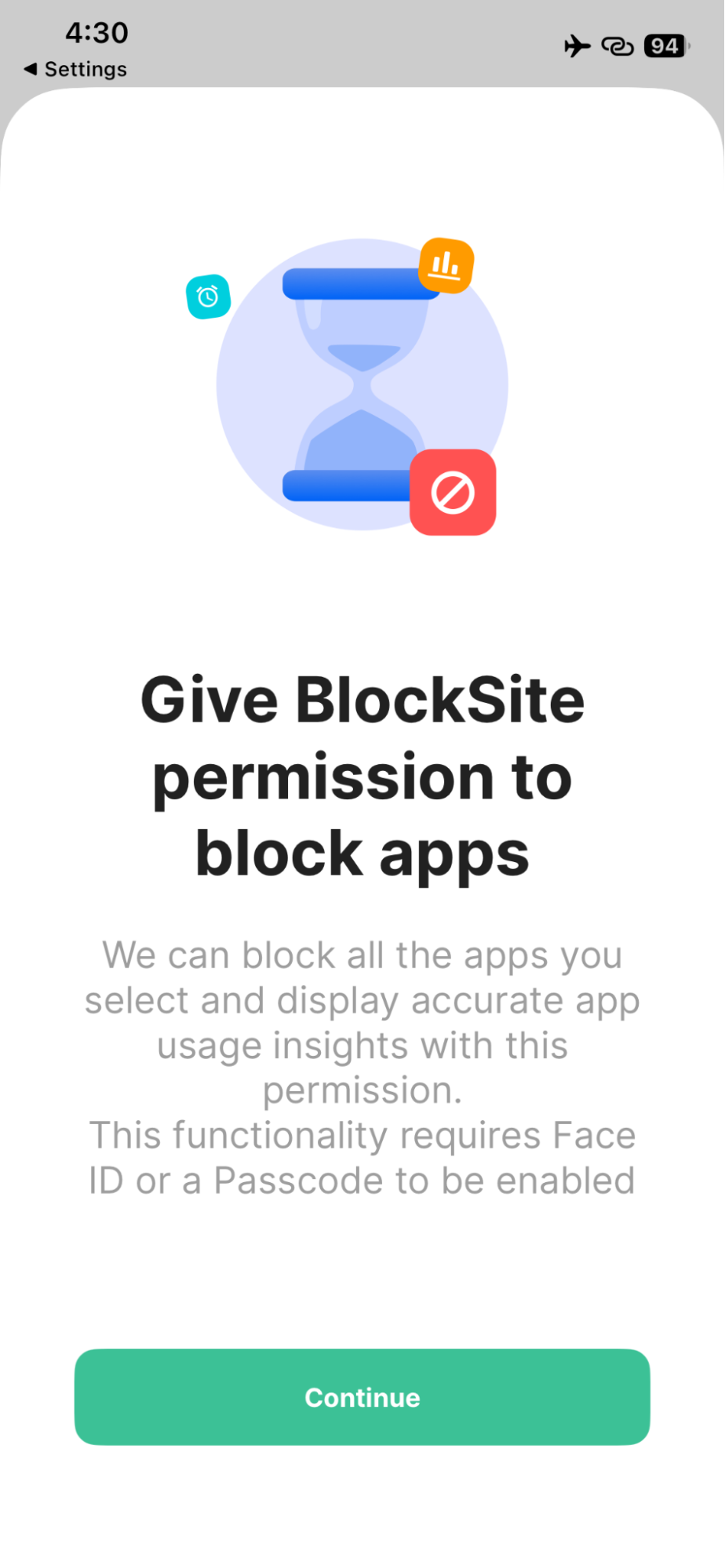 Give Blocksite permissions to block apps