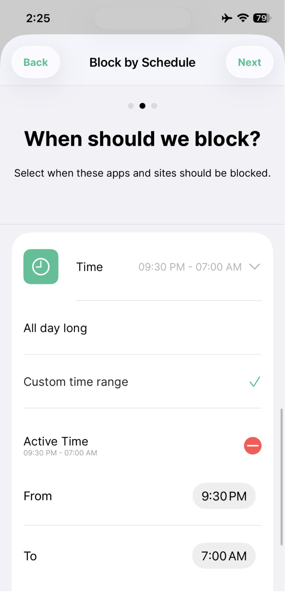 Set a schedule - iOS