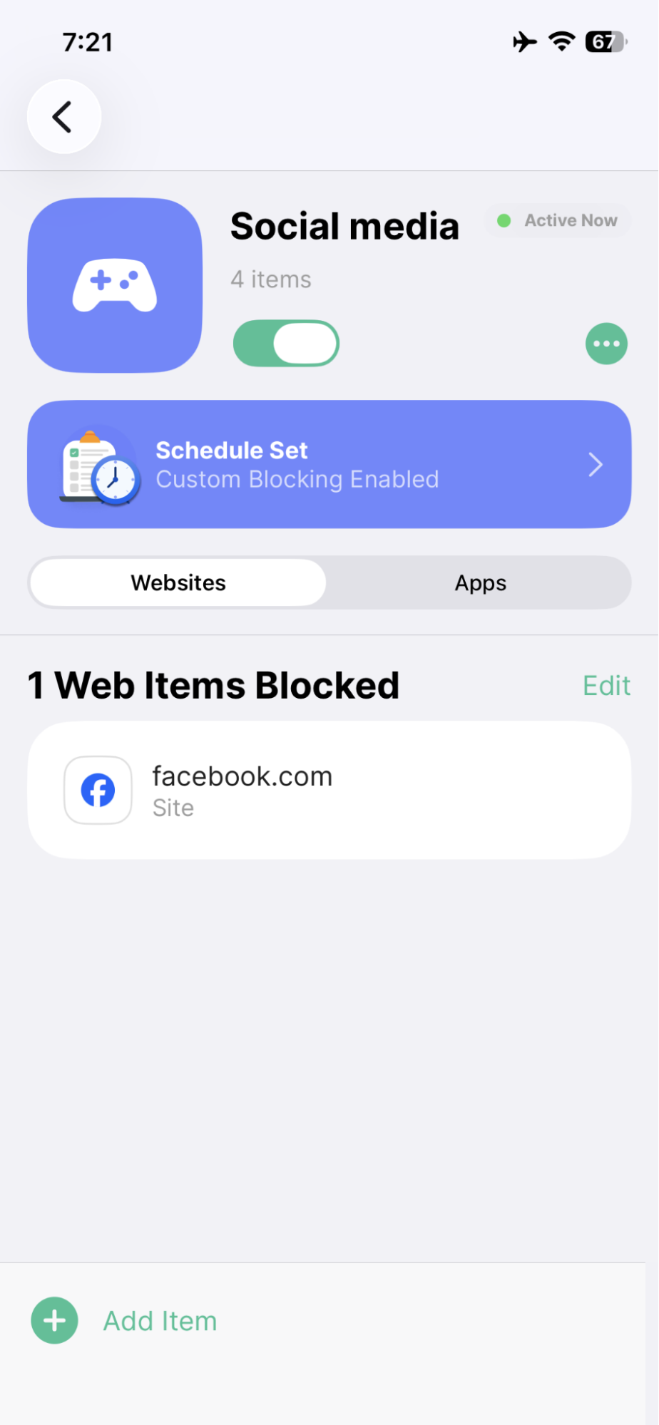 Verify that Facebook is in your block list - iOS